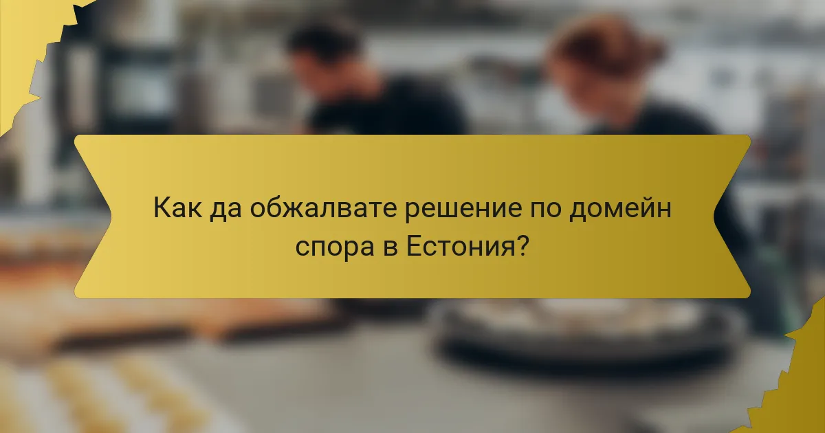 Как да обжалвате решение по домейн спора в Естония?