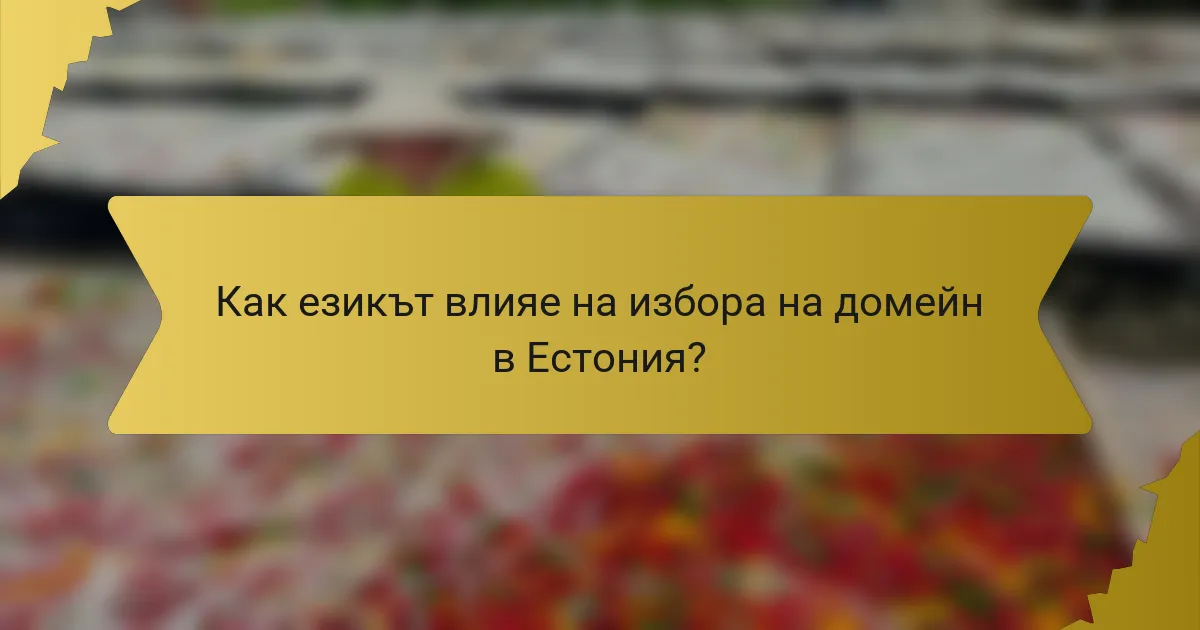Как езикът влияе на избора на домейн в Естония?