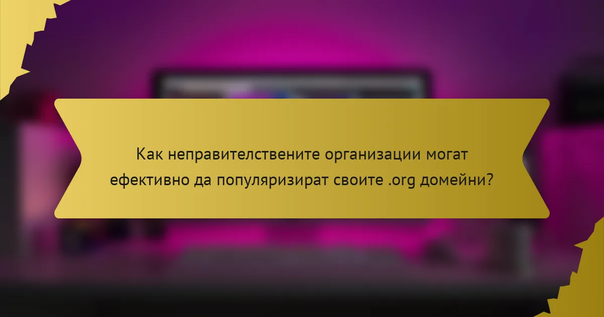 Как неправителствените организации могат ефективно да популяризират своите .org домейни?