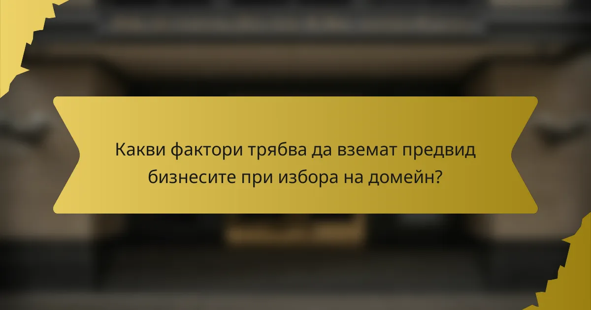 Какви фактори трябва да вземат предвид бизнесите при избора на домейн?