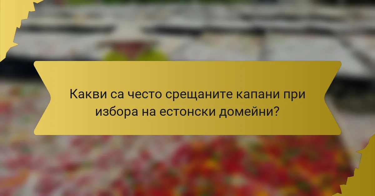 Какви са често срещаните капани при избора на естонски домейни?
