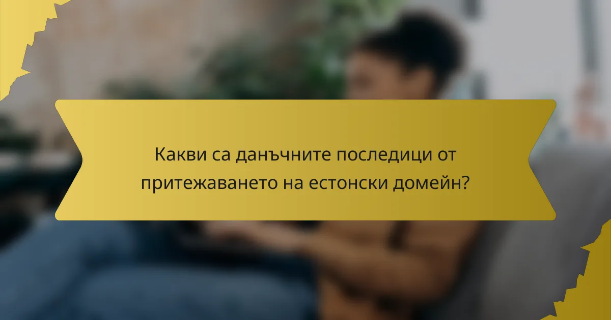 Какви са данъчните последици от притежаването на естонски домейн?