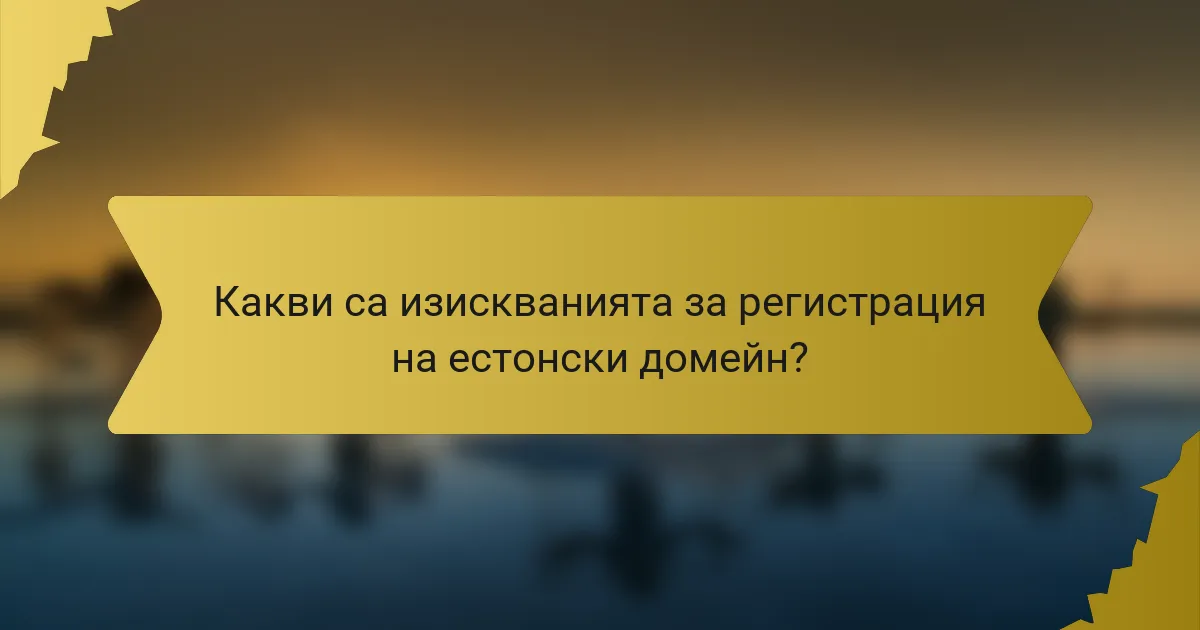 Какви са изискванията за регистрация на естонски домейн?