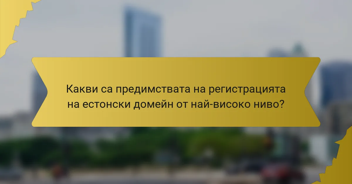 Какви са предимствата на регистрацията на естонски домейн от най-високо ниво?
