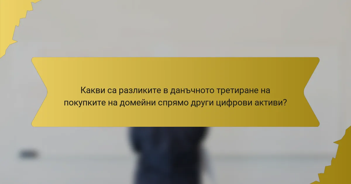Какви са разликите в данъчното третиране на покупките на домейни спрямо други цифрови активи?